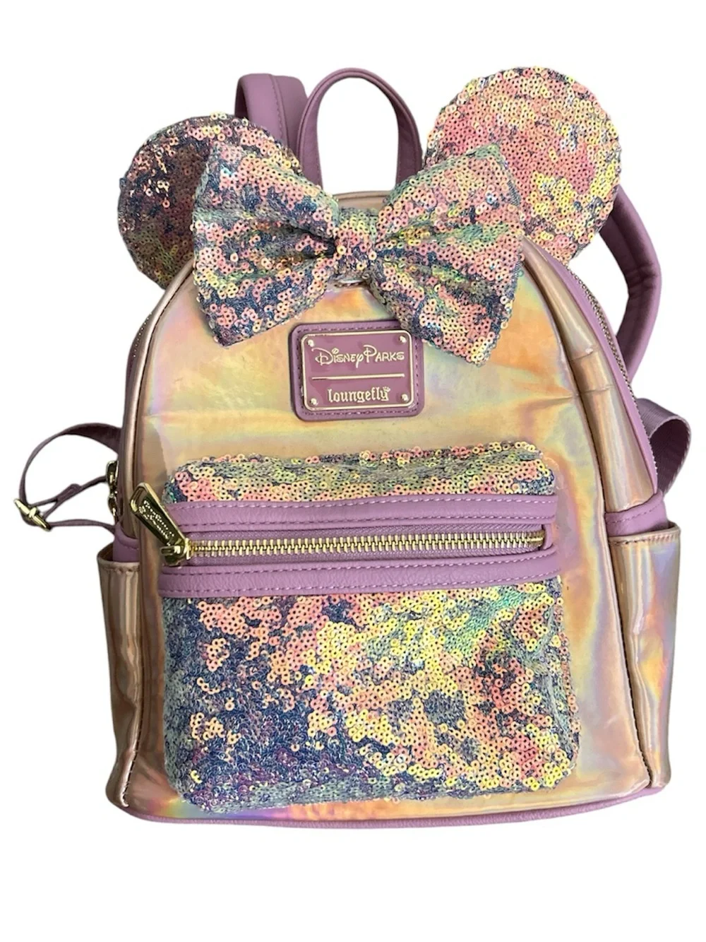 Disney Parks x Loungefly EARidescent Minnie Mouse Sequin Mini Backpack Pink